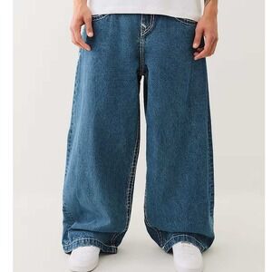 True Religion Mikey Big T Flap Jeans Medium Wash 40x32 New With Tags